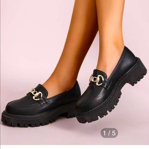 Chunky lug sole loafers